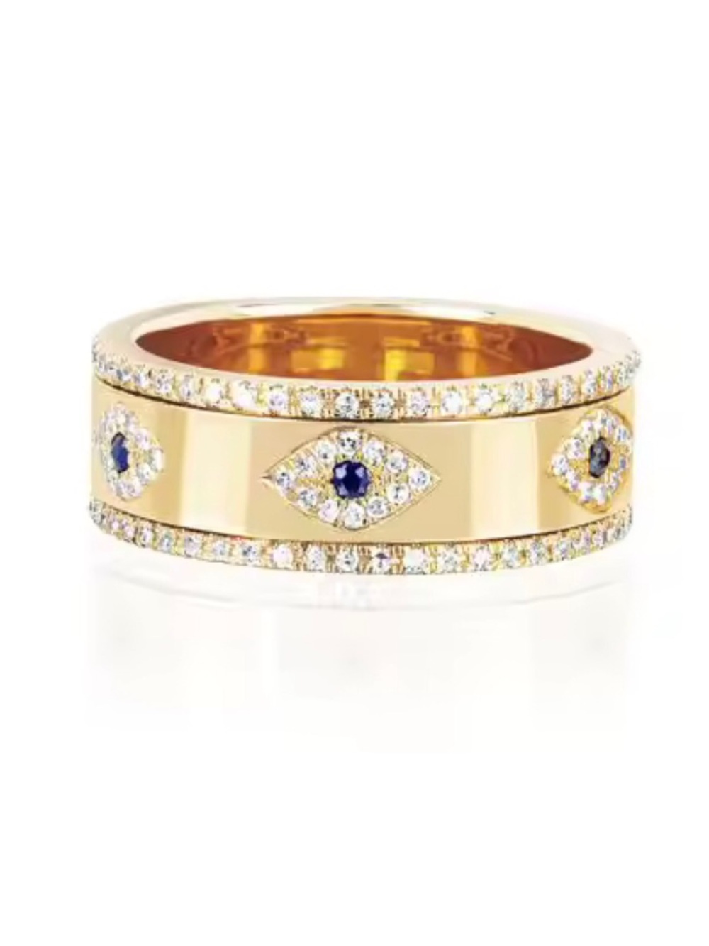 18k Sapphire Evil Eye Band